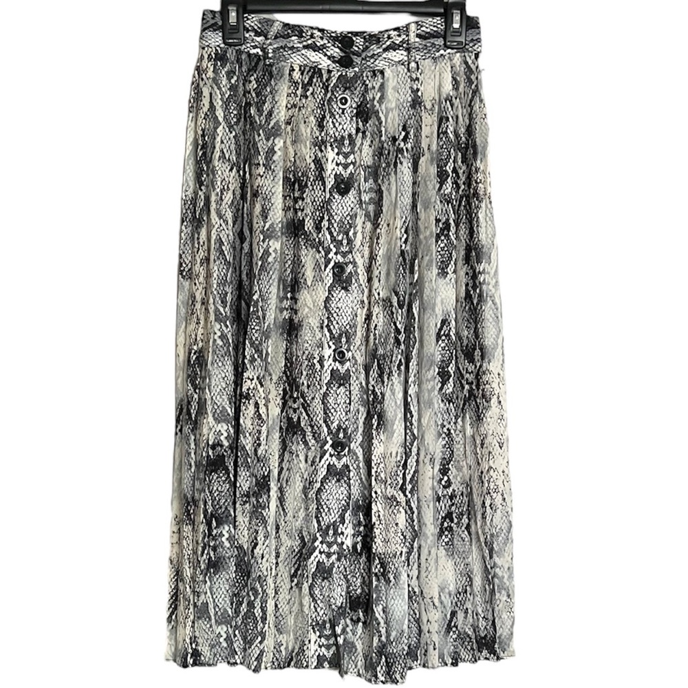 EUC | Zara | Snake Print Pleated Midi Skirt | Size Medium